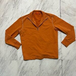 Hugo boss Quarter-Zip Pullover Sweatshirt - Burnt Orange